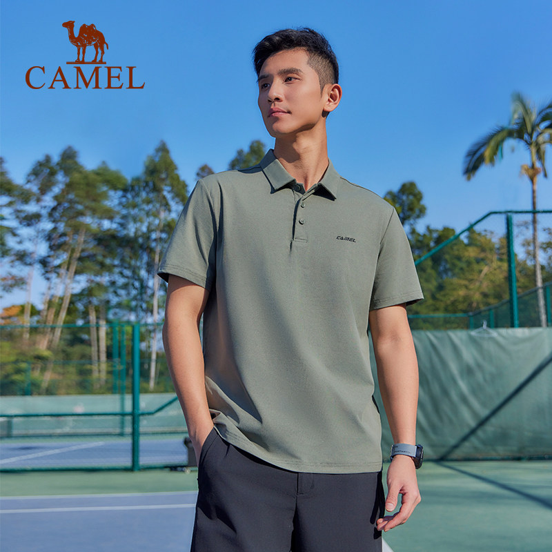 骆驼运动速干polo衫男2026夏季短袖t恤翻领宽松休闲百搭户外上衣
