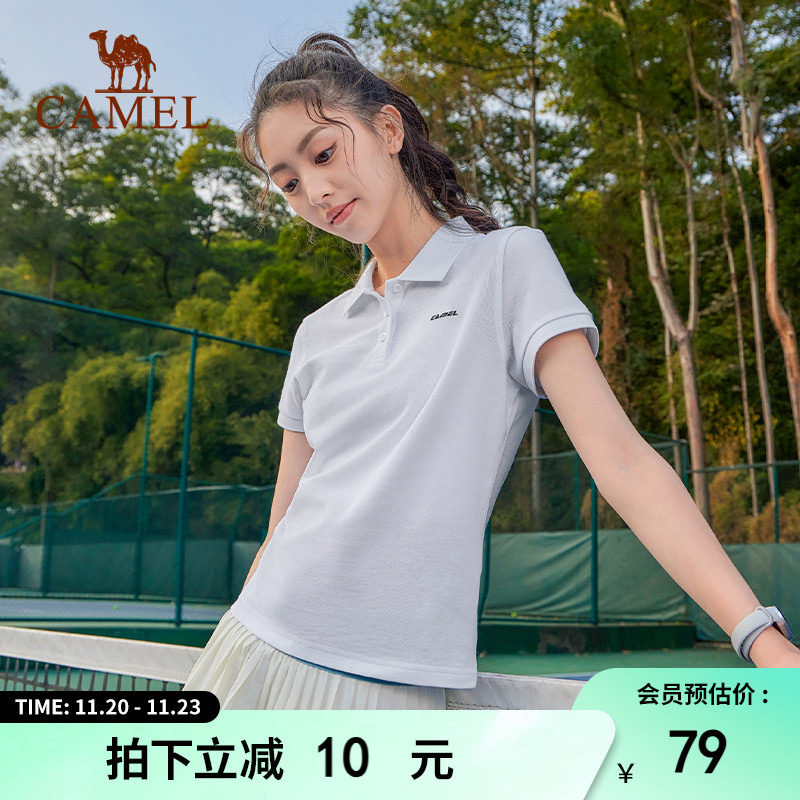 骆驼polo衫女短袖2025新款夏季宽松休闲时尚运动翻领上衣网球t恤