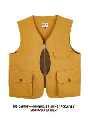 NAOB 帆布half moonpocke户外拉链猎装钓鱼实用功能性外套马甲