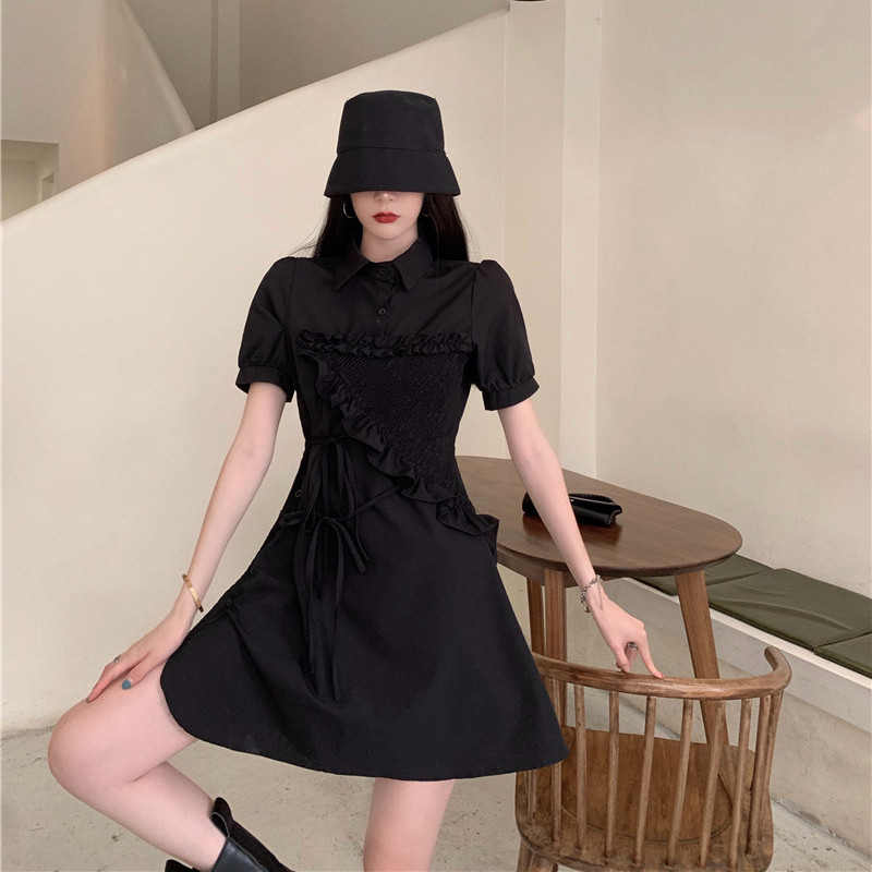 The real price of the irregular black skirt