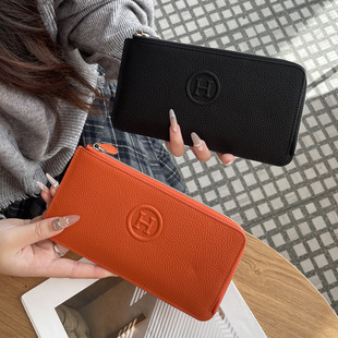 真皮钱包女长款小众设计2026新款感女士多功能拉链钱夹