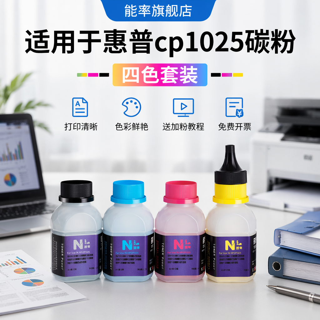 能率适用惠普hp cp1025碳粉ce310a pro100 M175nw/a 126a 墨粉 粉盒M275NW佳能LBP7010C 7018Color LaserJet