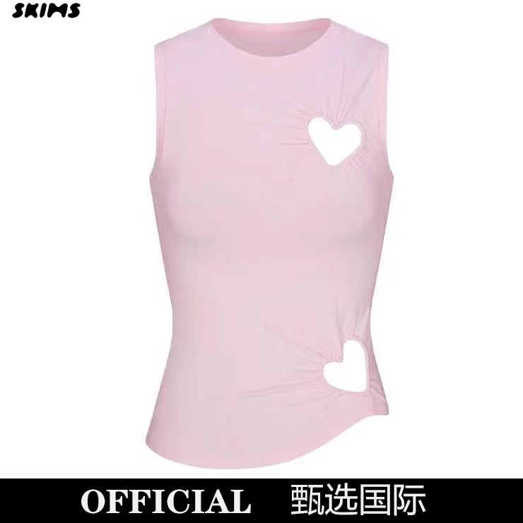 情人节现货SKIMS卡戴珊Rose同款爱心镂空上衣修身显瘦无袖背心女