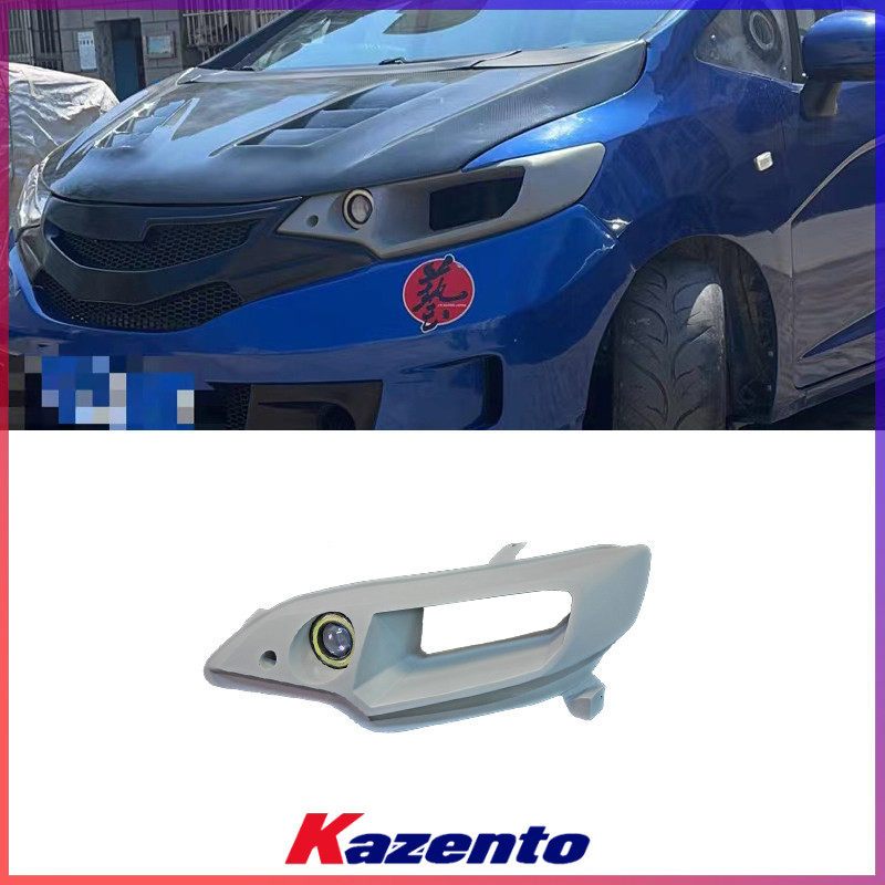 适用本田飞度FIT Jazz GK5 碳纤维前大灯进气改装件 前灯风口替换