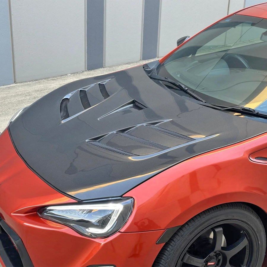 适用丰田GT86 斯巴鲁BRZ 碳纤维开孔引擎机盖 VARIS款 车头盖改款