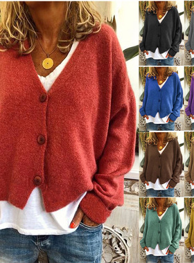 Women's autumn winter casual loose sweater knitted cardigan