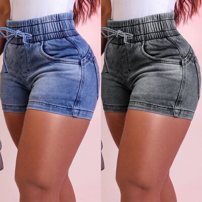 Female sexy high waisted slim fit denim shorts pants women's