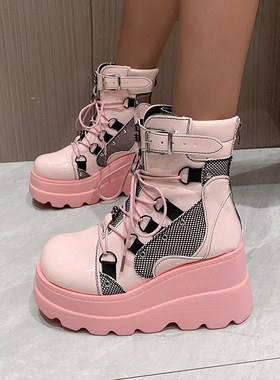 大码43朋克厚底马丁靴女punk women platform boots martin boots