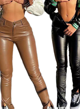 Fashion leather pants women's sexy tight pants high waisted