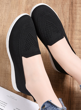 网鞋休闲平底单鞋软底妈妈鞋女新women flat shoes causal shoes