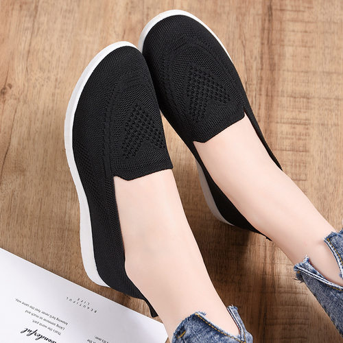网鞋休闲平底单鞋软底妈妈鞋女新women flat shoes causal shoes