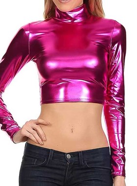 women's Bright top sexy tight performance outfit shirt top