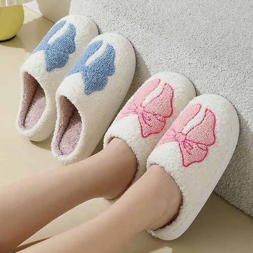 women's Home Cute Cartoon Bow Cotton Couple Warm slippers