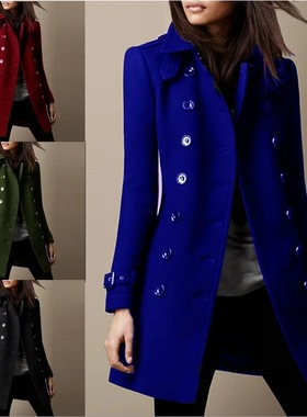 Mid-length women's overcoats for autumn and winter coat top