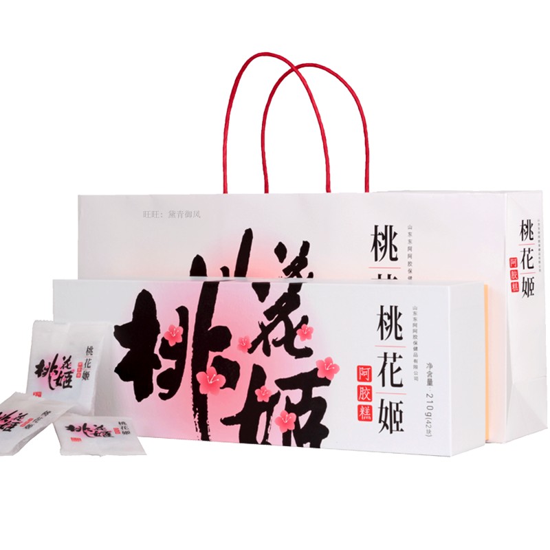 山东东阿桃花姬阿胶糕210克商超礼盒装阿胶即食营养固元膏新货