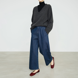 夏莫卡阔腿九分裤 秋7920 女新疆长绒棉复古立裁切割量感香蕉牛仔裤