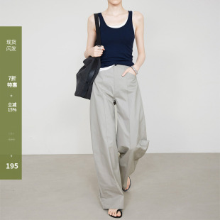 灰色香蕉裤 夏莫卡工装 显瘦弯刀休闲裤 女2026新款 加长6809 风阔腿裤