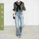 阔腿裤 A4腰显腿长窄版 N910 女2026新款 夏莫卡复古水洗蓝直筒牛仔裤