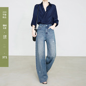 珠片满天星烫钻牛仔裤 直筒阔腿裤 女N911 春款 夏莫卡摩登巴黎爆闪裤