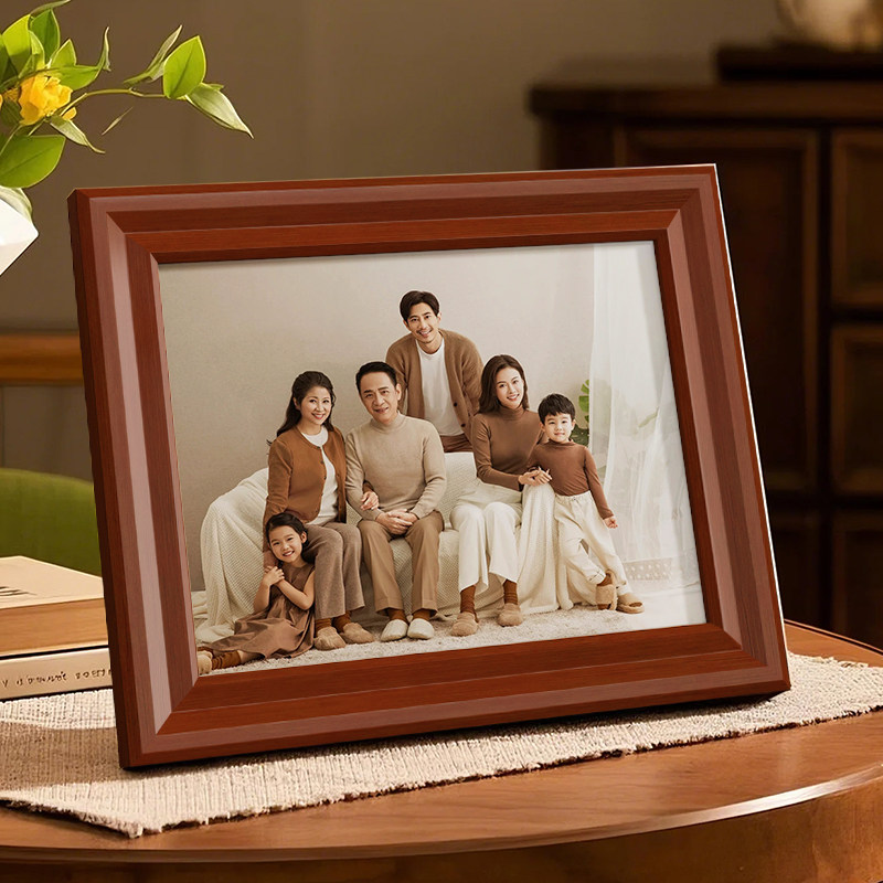 相框摆台高级感实木定制7寸10加洗照片全家福婚纱照高端挂墙空框,家居饰品,相框/画框,淘宝优惠券,粉丝福利购,淘宝优惠卷