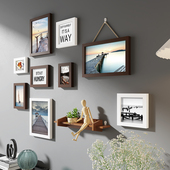 相框定制挂墙diy洗照片做成画 画框装 裱照片墙小组合实木家庭相簿