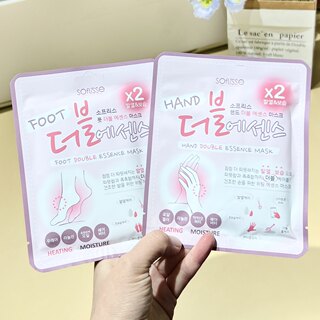 韩国SOFLISSE Foot Double Essence Mask粉色手脚膜手足冰凉 现货