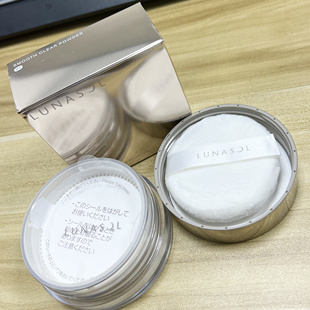 LUNASOL日月晶采丝泽散粉蜜粉17g 控油定妆01light透明白色带粉扑