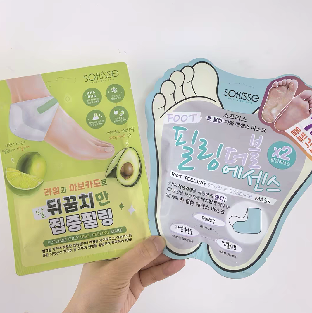 韩国Soflisse foot去角质死皮脚膜足膜 青柠牛油果足跟膜保湿修复