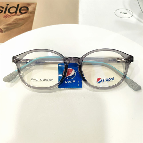 47mm百事可乐pepsi眼镜框圆框眼镜架高度近视镜超轻TR架330003