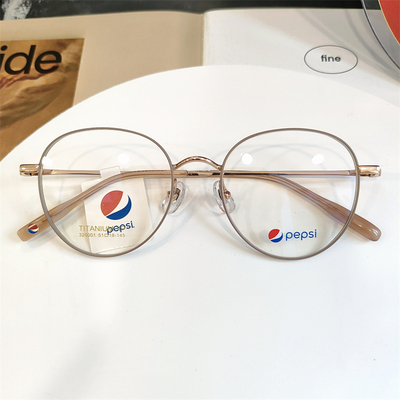51mm百事可乐pepsi眼镜框男时尚圆框眼镜架近视镜超轻钛架320001