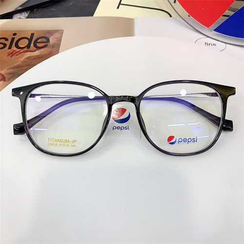 51mm百事可乐pepsi眼镜框男时尚圆框眼镜架近视镜超轻钛架310015