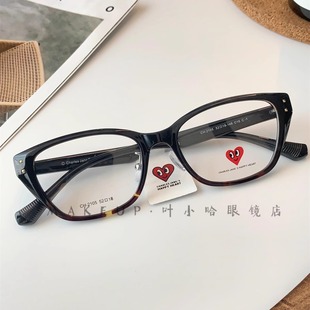 查尔斯桃心复古猫茶色爱心镜架素颜镜女川久PLAY保玲眼镜框CH2105