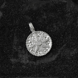 925银圆牌八芒星万能扣活扣单独吊坠女项链单坠银饰配件2cm