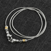 925银小蛮腰唐草纹双扣头万能链蛇骨项链女高级感轻奢小众50cm