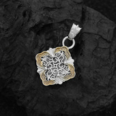 925纯银唐草贝母四叶草单独银饰吊坠女项链单坠扣头配件3.5 2.5cm