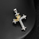 925银金银拼色皇冠鸢尾十字架单独吊坠女项链单坠配件3.4 2.1cm