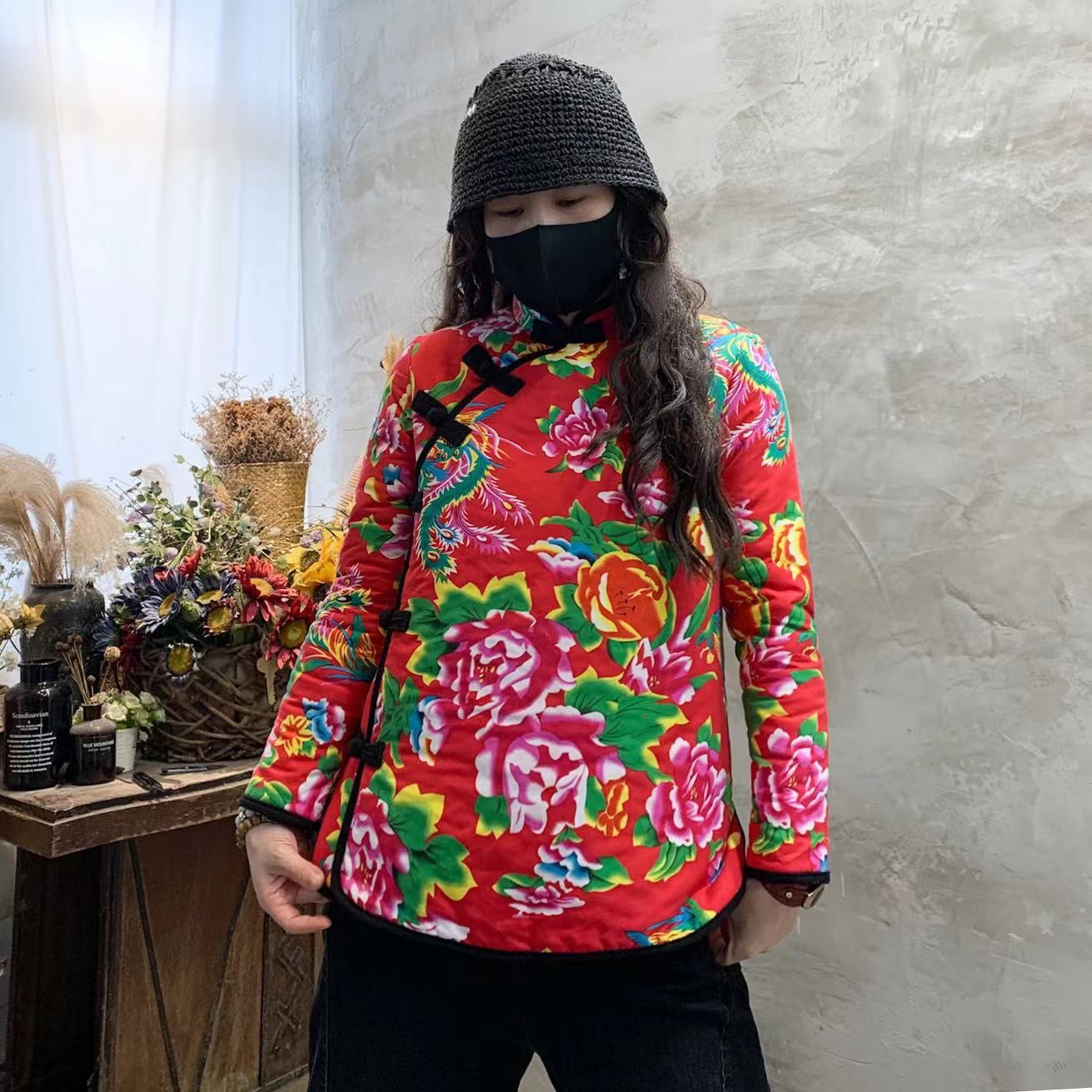 东北大花棉袄女士改良旗袍棉服中年妈妈装复古中国民族风唐装冬季