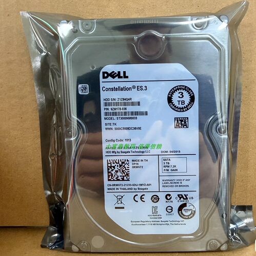 全新 DELL/戴尔 ST3000NM0033 0RWV72 RWV72 3T SATA 7.2K 2T硬盘