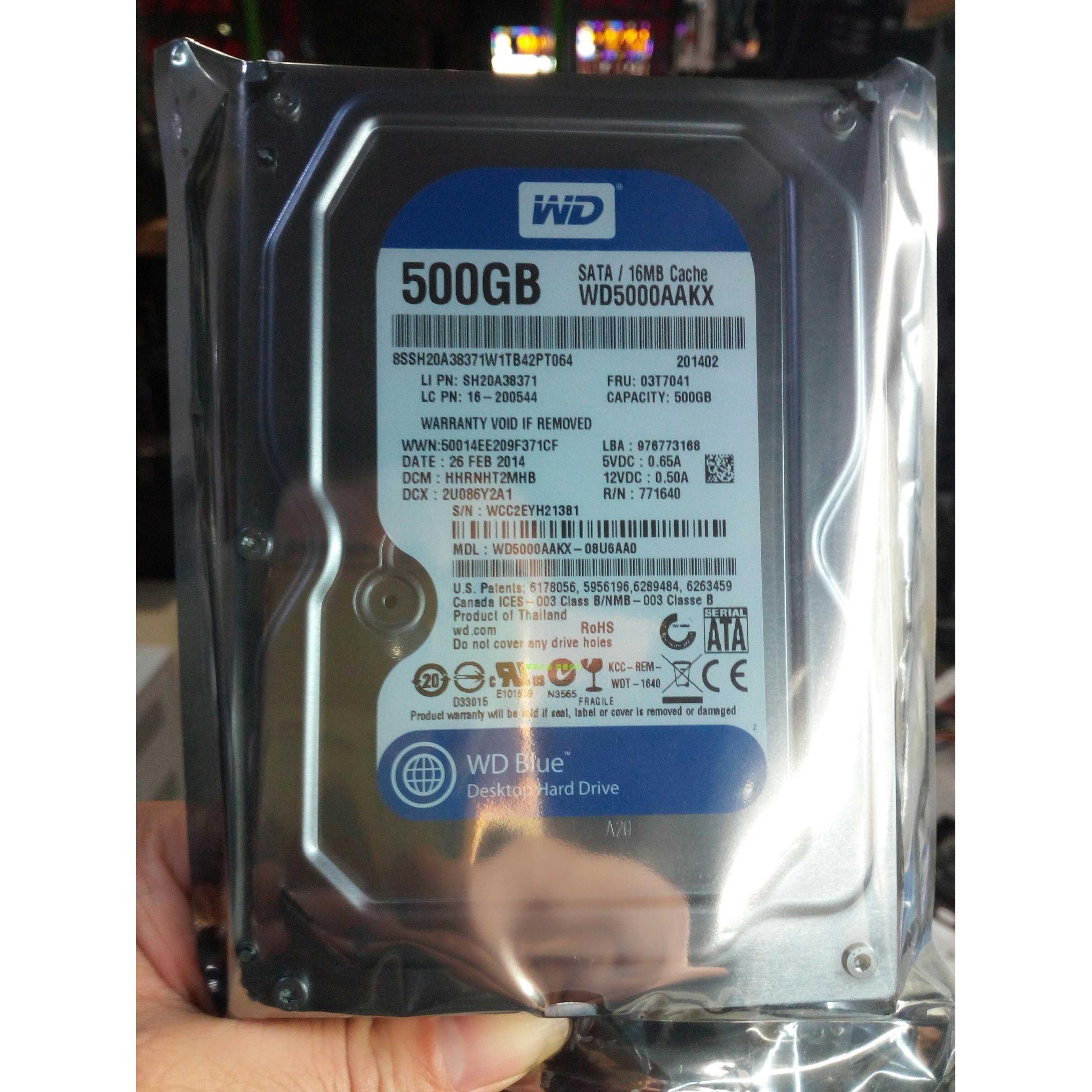 全新7200转WD西部数据SATA3蓝盘3.5寸500G 台式机硬盘 WD5000AAKX