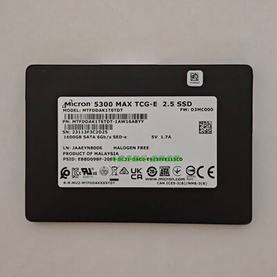 全新 美光 5300MAX 1.6TB SSD MTFDDAK1T6TDT-1AW16ABYY 固态盘