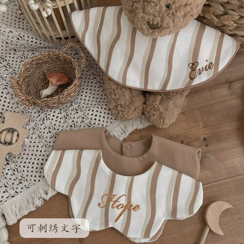 【定制名字】韩国ins风新款宝宝纯棉围嘴婴幼儿口水巾围兜防吐奶