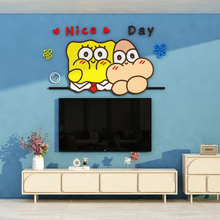 海绵宝电视机背景墙面装饰品挂件壁画2023新款卧室房间布置高级感