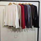 TALK韩国东大门女士秋冬季 圆领直筒厚款 长袖 现货TALK 打底衫 T恤