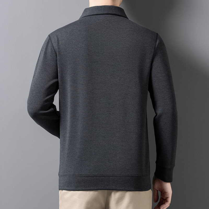 男士长袖T恤2025秋冬季新款中年翻领拉链polo衫男款卫衣打底衫,男装,Polo衫,淘宝优惠券,粉丝福利购,淘宝优惠卷