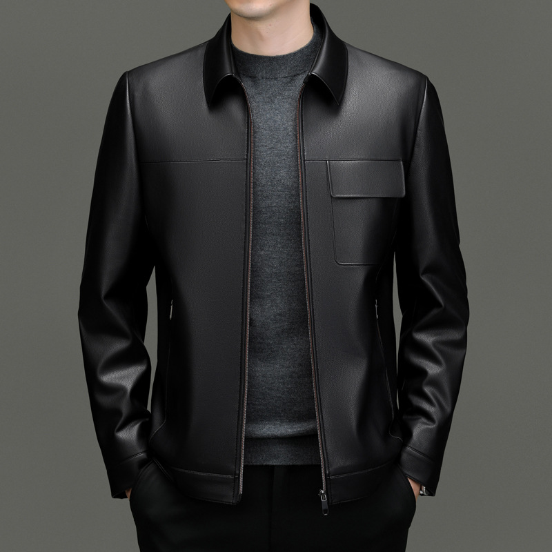秋冬大白鲨男装官方旗舰店忘不了同款男士皮衣外套男仿真皮夹克男