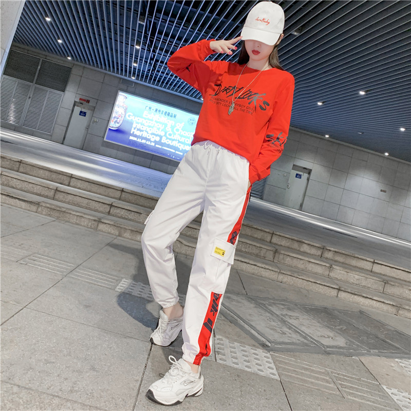 跳舞运动服时尚卫衣套装女2025春秋季鬼曳步舞服装新款大码两件套