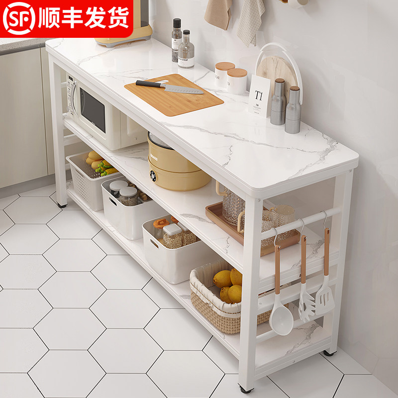 厨房置物架落地多层简易储物架子家用货架橱柜多功能微波炉收纳架