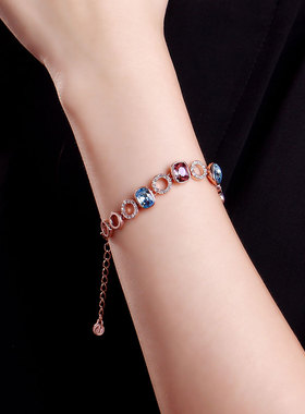 【礼盒包装】伊泰莲娜甜美手链人造水晶饰品 韩板大配石夏天手饰