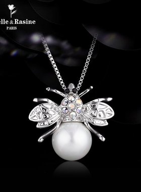 eternelle法国水晶挂坠锁骨链