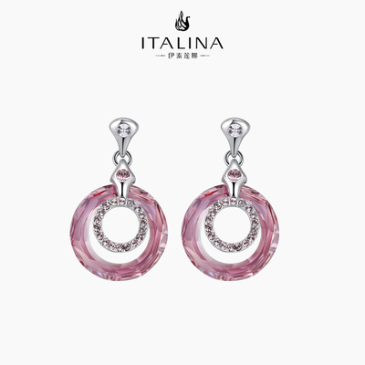 伊泰莲娜耳环女仿水晶个性新潮简约耳钉精致紫魅系列配饰气质时尚